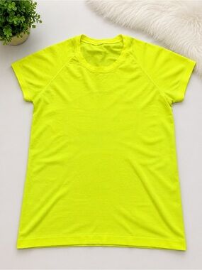 lululemon athletica Neon Yellow Short Sleeve Athletic Top